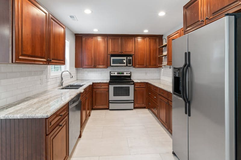 Layered white oak kitchen